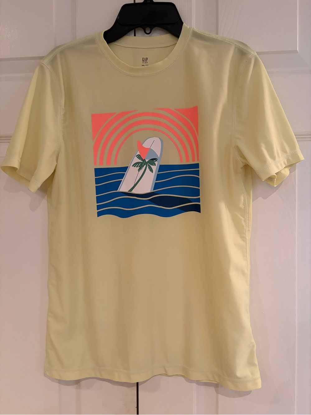 GAP Kids Yellow Rashguard with Surf Graphic